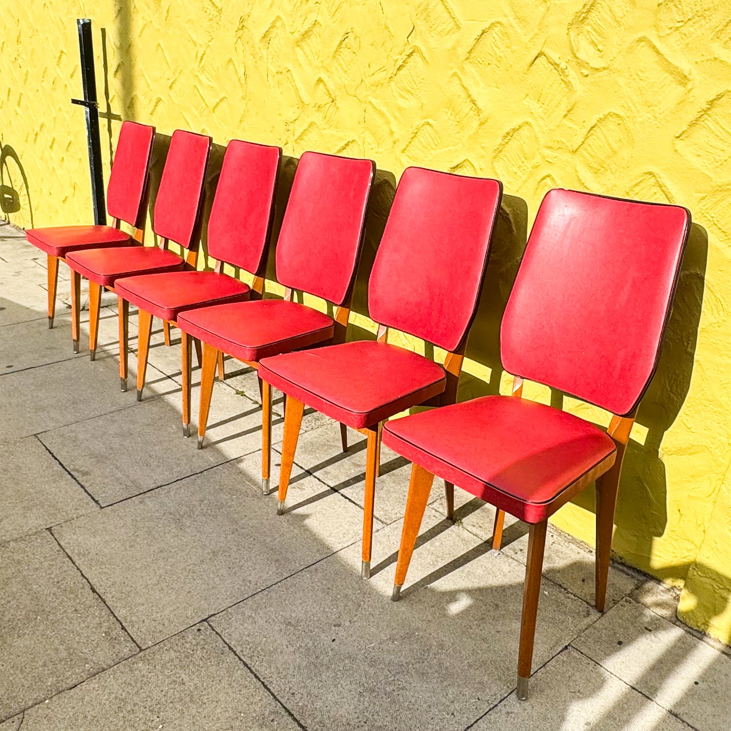 Dining Chairs Red - Set of 6