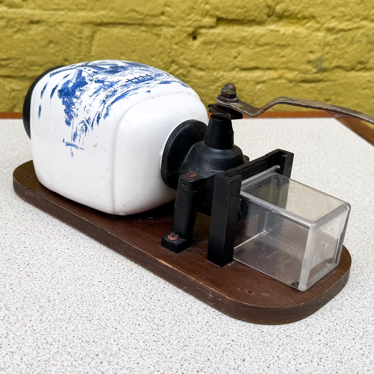 Wall mounted dutch coffee grinder