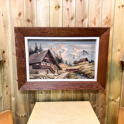3D painting with wooden frame