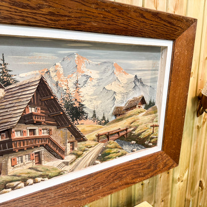 3D painting with wooden frame