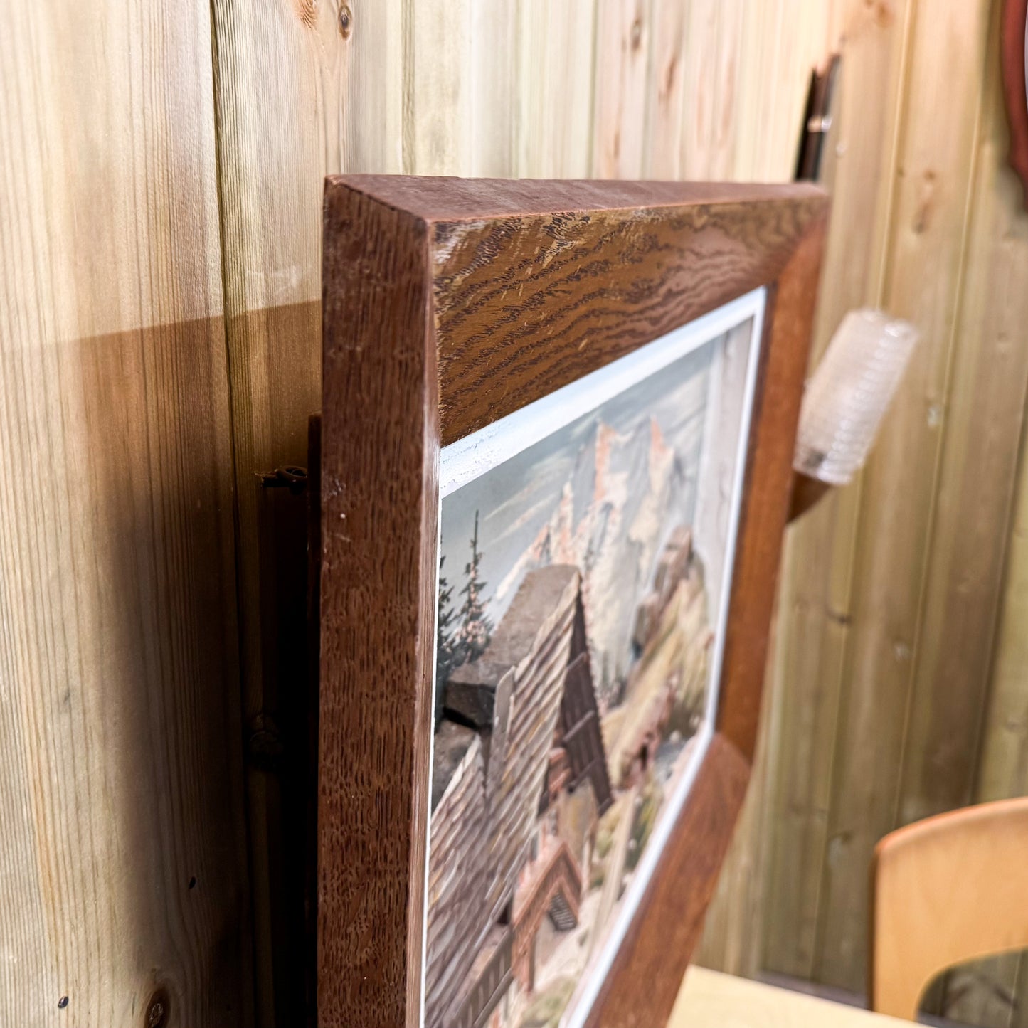 3D painting with wooden frame