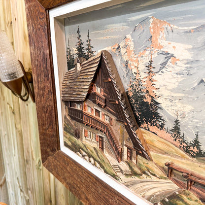 3D painting with wooden frame