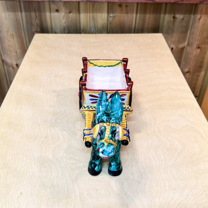 Ceramic donkey and cart