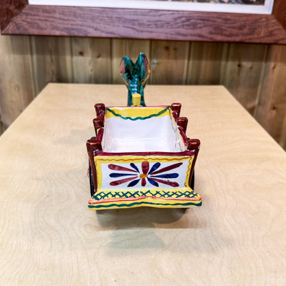 Ceramic donkey and cart
