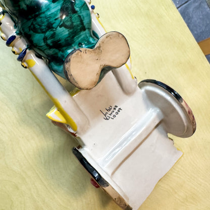 Ceramic donkey and cart