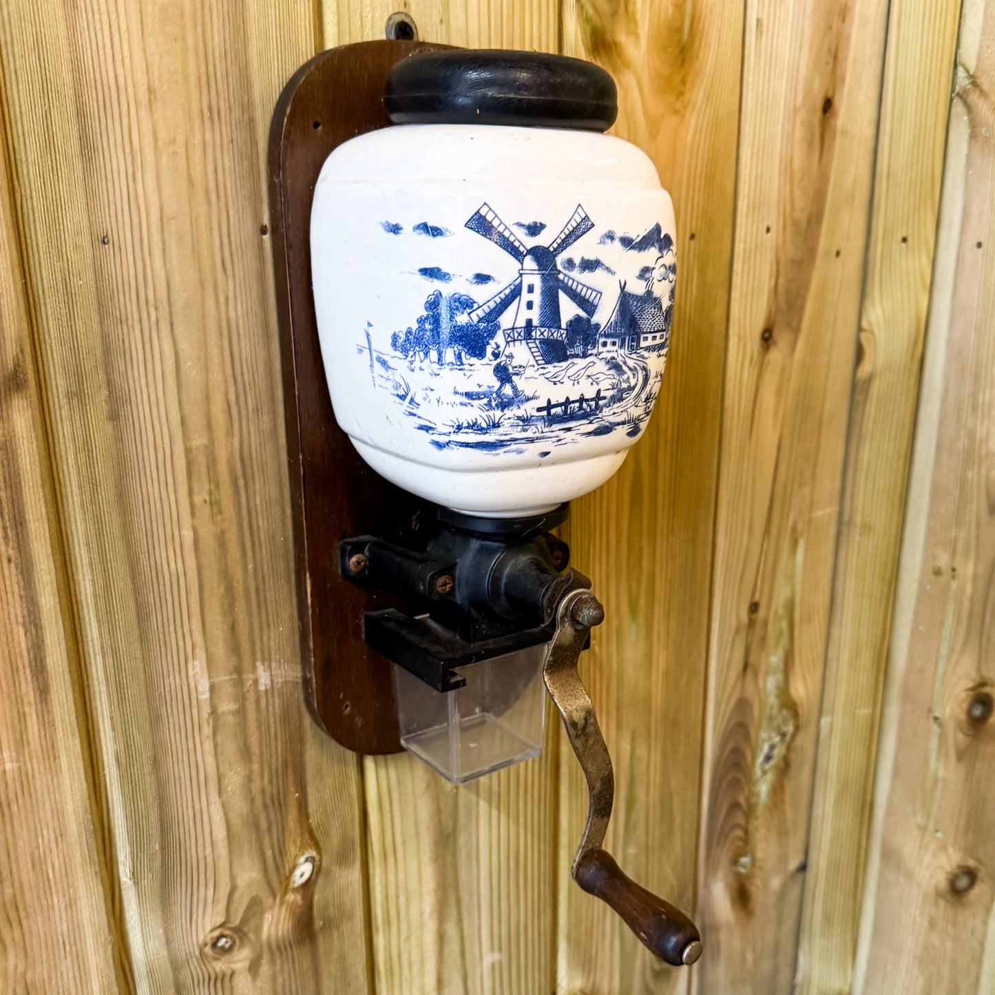 Wall mounted dutch coffee grinder