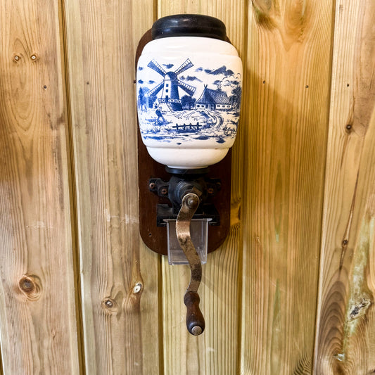 Wall mounted dutch coffee grinder